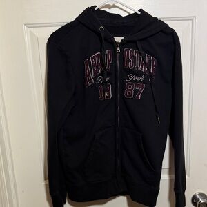 Aeropostale Black and Maroon Hoodie